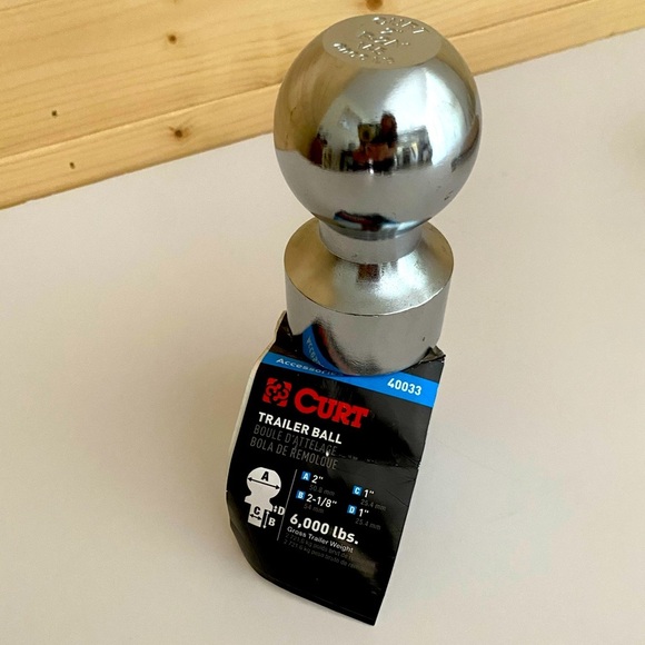 CURT Manufacturing 2” Trailer Ball Chrome #40033 - Picture 1 of 9